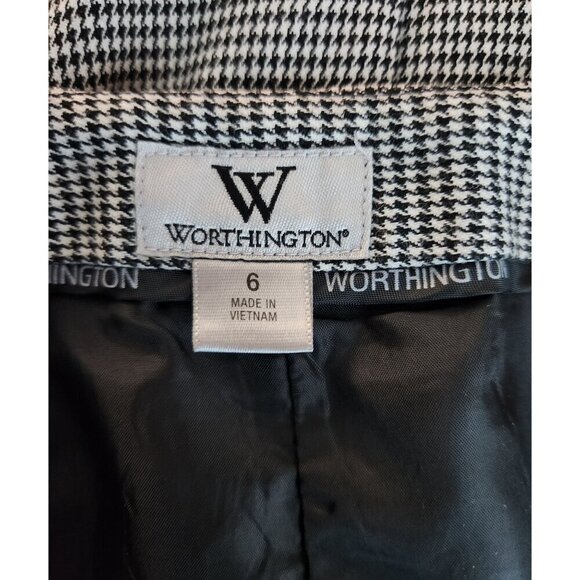 Worthington Womens Houndstooth Pencil Skirt Size 6 Black & White - Picture 3 of 4